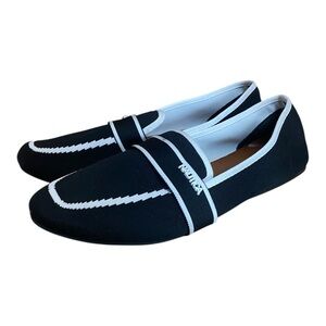 Nautica Womens Black Soft Driving Loafers Size 10 Preppy Town And Country